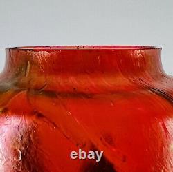 Rindskopf Bohemian/Czech Pulled Feather Red Art Nouveau Vase