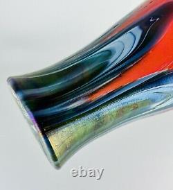 Rindskopf Bohemian/Czech Pulled Feather Red Art Nouveau Vase