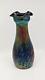 Rindskopf Bohemian Iridescent Oil Spot Quatrefoil 8 3/4 Art Nouveau Vase C1900