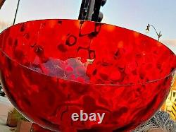 Ruby Red Victorian large Vintage Oil Lamp Art Glass Shade