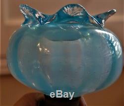 S 526 Blue Opalescent Victorian Antique Miniature Art Glass Oil Lamp UNDAMAGED