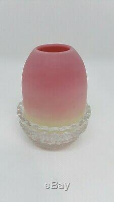 S Clarke Pyramid Fairy Lamp Webb Burmese Glass Shade Candle Antique