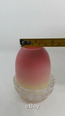 S Clarke Pyramid Fairy Lamp Webb Burmese Glass Shade Candle Antique