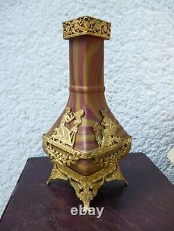 SEVRES lithyalin glass vase signed in gilt bronze mount-1890-A. Landier &Fils