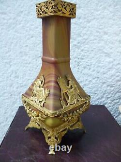 SEVRES lithyalin glass vase signed in gilt bronze mount-1890-A. Landier &Fils