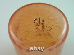SIGNED Early Loetz Makart / Pink Hand Painted DEK III/41 Art Glass Tumbler Cup A