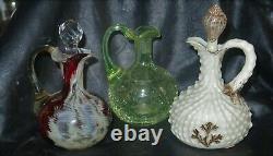 SII 517 Embossed Swirl & Lief Satin Art Glass Miniature Oil Lamp 8 1/2 H MINT