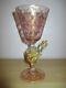 Salviati Barovier Toso Pink Gold Venetian Dragon Serpent Glass Goblet Murano