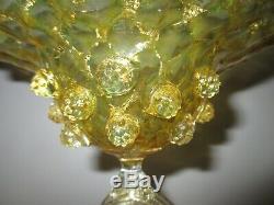 Salviati Barovier Toso Venetian Dolphin Fish Glass Vase Gold Yellow Murano