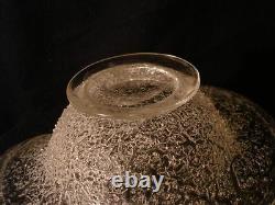 Sandwich Flint Glass Craquelle Overshot 8 Art Glass Bowl with Pulled Up Sides