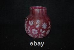Scarce Beautiful Victorian Findlay Floradine Cranberry Opalescent Spooner 1880s Scarce Beautiful Victorian Findlay Floradine Cranberry Opalescent Spooner 1880s