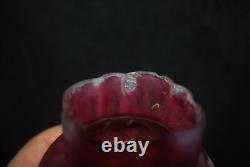 Scarce Beautiful Victorian Findlay Floradine Cranberry Opalescent Spooner 1880s Scarce Beautiful Victorian Findlay Floradine Cranberry Opalescent Spooner 1880s