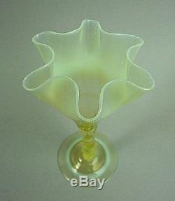 Scarce Victorian Webb Vaseline Uranium Art Glass Vase C. 1890