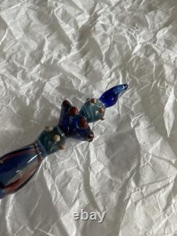 Set Of 6 Art Glass Ornament Corning NY Heavy Glass Colorful Victorian Drop