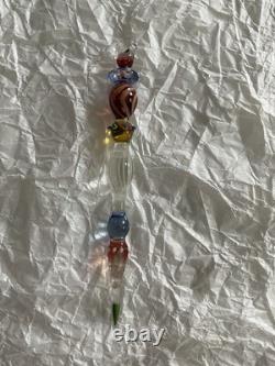 Set Of 6 Art Glass Ornament Corning NY Heavy Glass Colorful Victorian Drop