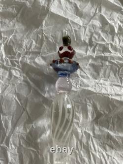 Set Of 6 Art Glass Ornament Corning NY Heavy Glass Colorful Victorian Drop
