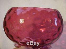 Set of 3 COLORS Victorian Art Glass Kerosene Thumbprint 5 Fish Bowl Lamp Shades