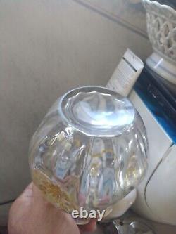 Short pinched Bulbous Gilt Glass Vase by Mont Joye, Legras, C1904