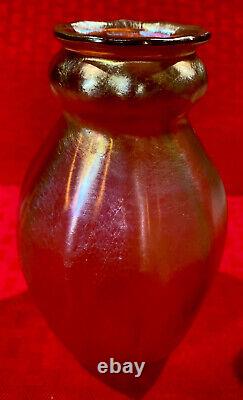 Signed & Numbered L C Tiffany, Gold Favrile glass Vase, c. 1895