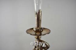 Silver Victorian Floral Art Glass Insert Female Figural Epergne