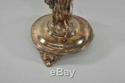 Silver Victorian Floral Art Glass Insert Female Figural Epergne