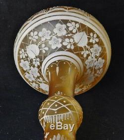 Spectacular c1885 Bohemian Florentine Cameo Glass Bottle Vase Mint Victorian