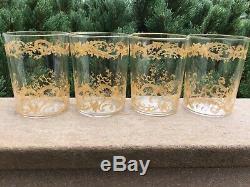 St. Louis Glass France Gold Tumblers 3 3/4 Tall 10 Oz Set Of (4)