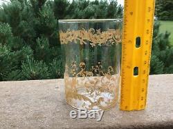 St. Louis Glass France Gold Tumblers 3 3/4 Tall 10 Oz Set Of (4)