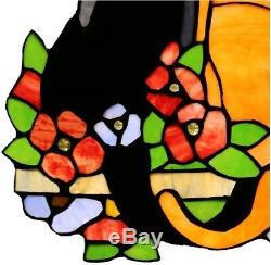 Stained Glass Cats Kitties Window Panel Colorful Hanging Sun Catcher withChain