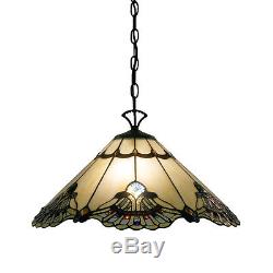 Stained Glass Ceiling Victorian Art Deco Lamp Light Fixture Mission Craftsman