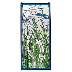 Stained Glass Panel Dragonflies Dance Dragonfly Window Hangings Treatments