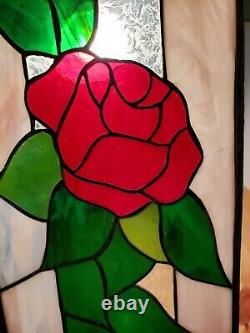 Stained Glass Window Panel 36 5/8 X 8 3/8 Handcrafted
