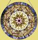 Stained Glass Window Panel Round Victorian 22 Diameter Suncatcher Art Glass