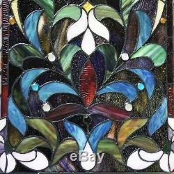 Stained Glass Window Panel Suncatcher Handcrafted with 289 Pieces of Glass