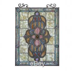 Stained Glass Window Panel Tiffany Style Victorian Hanging Wall Home Art Decor
