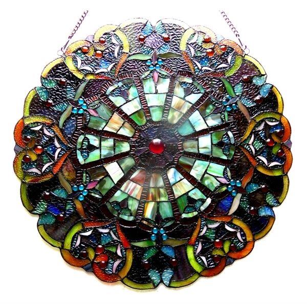 Stained Glass Window Panel Victorian Tiffany Style Art Glass One This Price