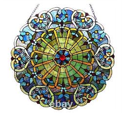 Stained Glass Window Panel Victorian Tiffany Style Art Glass ONE THIS PRICE