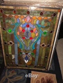 Stained Glass Window Panel Victorian Tiffany Style Tree of life