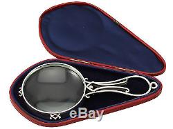Sterling Silver Magnifying Glass Art Nouveau Style Boxed Antique Victorian