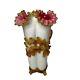 Stevens & Williams Peachblow W Applied Floral Vase Antique Victorian Glass 12