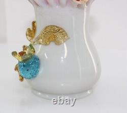 Stevens & Williams Victorian Art Glass Pitcher Applied Fruit Berries Antique