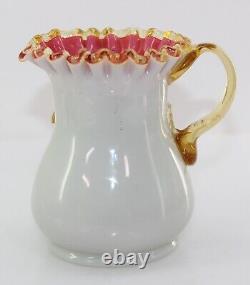 Stevens & Williams Victorian Art Glass Pitcher Applied Fruit Berries Antique