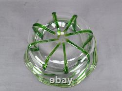 Stuart & Sons Stourbridge Hand Blown Green Trailed Victorian Art Glass Bowl Stuart & Sons Stourbridge Hand Blown Green Trailed Victorian Art Glass Bowl