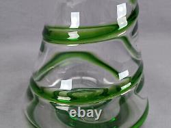 Stuart & Sons Stourbridge Hand Blown Green Trailed Victorian Art Glass Vase