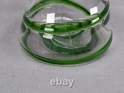 Stuart & Sons Stourbridge Hand Blown Green Trailed Victorian Art Glass Vase