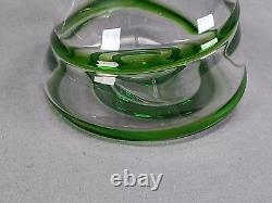 Stuart & Sons Stourbridge Hand Blown Green Trailed Victorian Art Glass Vase