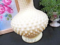 Stunning Fenton Bermese Big John glass Vase Uranium glass hobnail