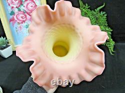 Stunning Fenton Bermese Big John glass Vase Uranium glass hobnail