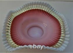 Stunning! Vaseline Opalescent Brides Bowl or Basket Insert, American Ca. 1890