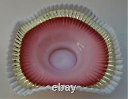 Stunning! Vaseline Opalescent Brides Bowl or Basket Insert, American Ca. 1890